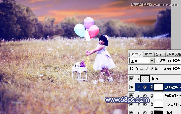 Photoshop调出儿童照片梦幻紫色效果,PS教程,素材中国