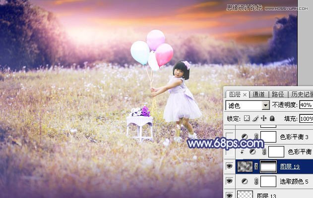 Photoshop调出儿童照片梦幻紫色效果,PS教程,素材中国