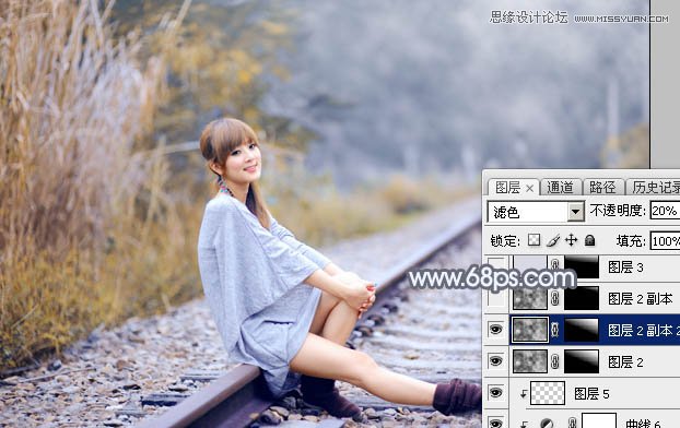 Photoshop调出外景人像甜美逆光效果图,PS教程,素材中国网