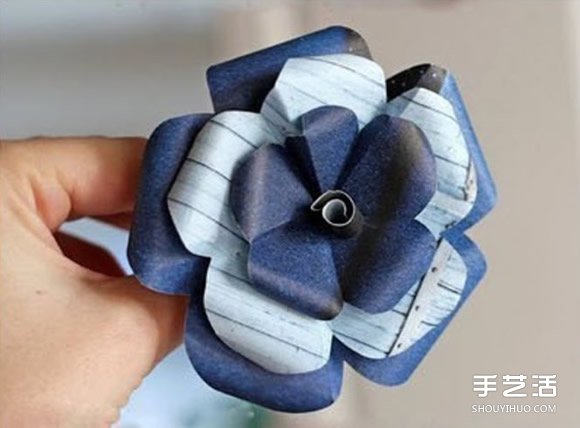 卡纸折花的方法图解 手工卡纸花朵的做法-设计