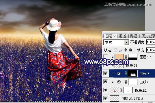 Photoshop调出外景人像暖色逆光效果图,PS教程,素材中国网