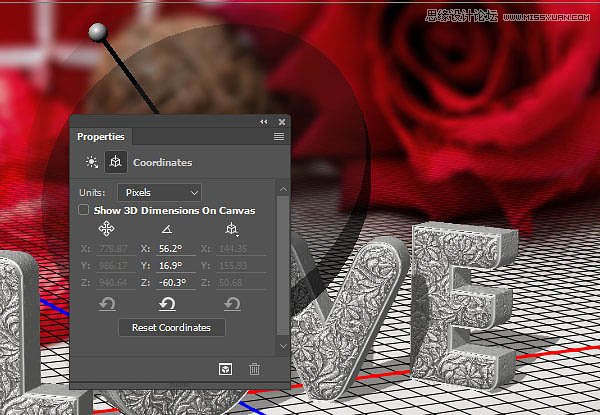 Photoshop制作雕刻花纹3D立体字教程,PS教程,素材中国网