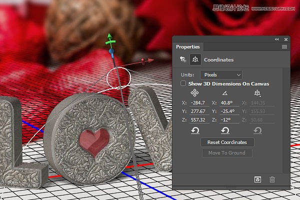 Photoshop制作雕刻花纹3D立体字教程,PS教程,素材中国网