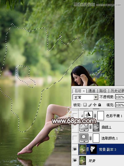 Photoshop调出河边女孩唯美冷色效果图,PS教程,素材中国网