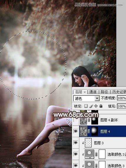 Photoshop调出河边女孩唯美冷色效果图,PS教程,素材中国网