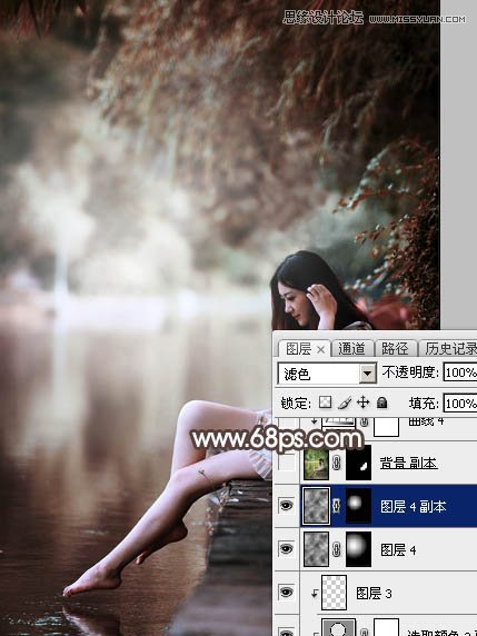 Photoshop调出河边女孩唯美冷色效果图,PS教程,素材中国网