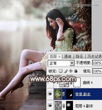 Photoshop调出河边女孩唯美冷色效果图,PS教程,素材中国网