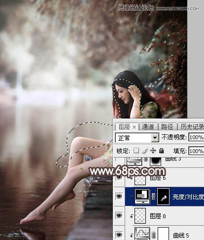 Photoshop调出河边女孩唯美冷色效果图,PS教程,素材中国网