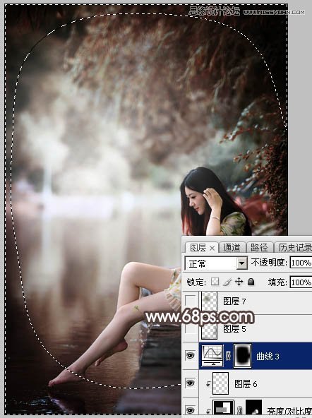 Photoshop调出河边女孩唯美冷色效果图,PS教程,素材中国网