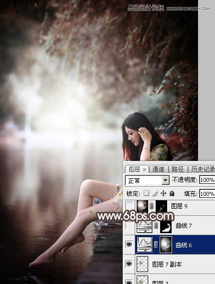 Photoshop调出河边女孩唯美冷色效果图,PS教程,素材中国网