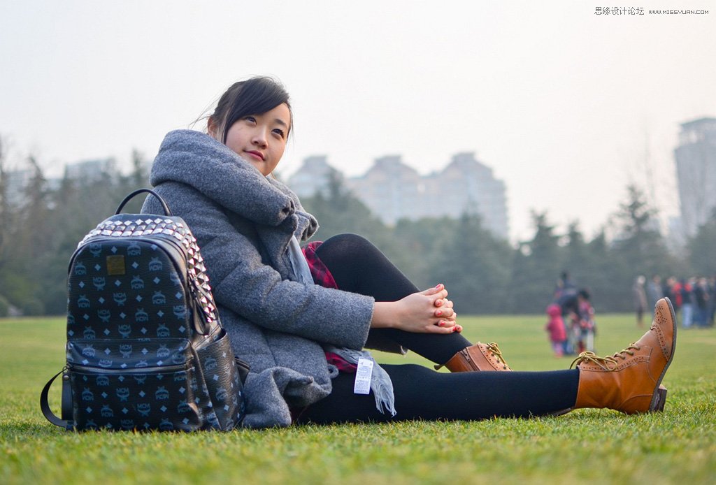 Photoshop给外景女孩添加唯美的黄昏景色,PS教程,素材中国网