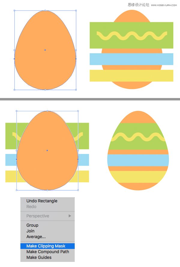Illustrator绘制扁平化风格的复活节图标,PS教程,素材中国网