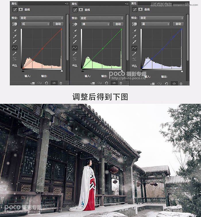 Photoshop调出中国风人像冬季唯美冷色效果,PS教程