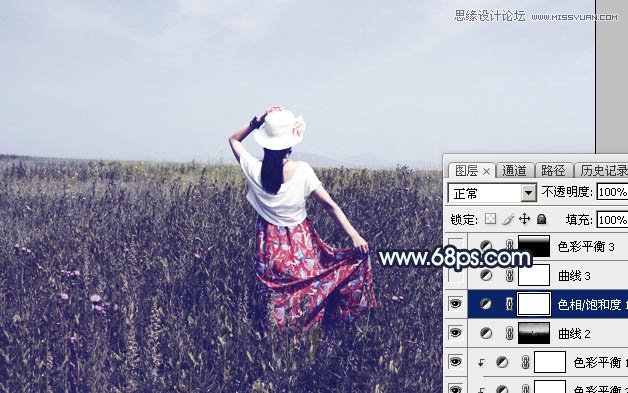 Photoshop调出草丛外景美女冷色逆光效果,PS教程