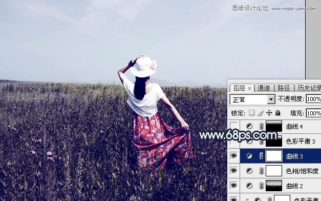 Photoshop调出草丛外景美女冷色逆光效果,PS教程