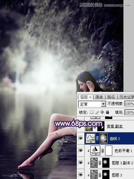 Photoshop调出河边女孩冷色LOMO风格效果,PS教程