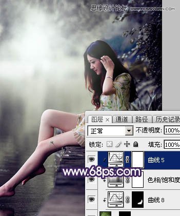 Photoshop调出河边女孩冷色LOMO风格效果,PS教程