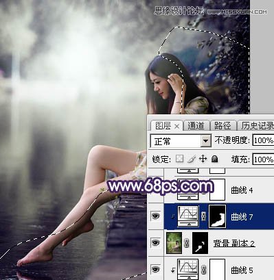 Photoshop调出河边女孩冷色LOMO风格效果,PS教程