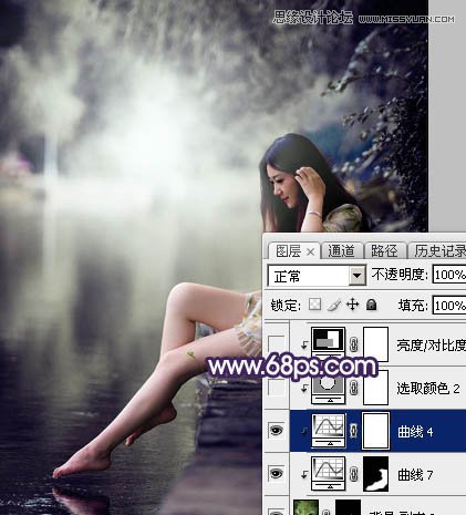 Photoshop调出河边女孩冷色LOMO风格效果,PS教程