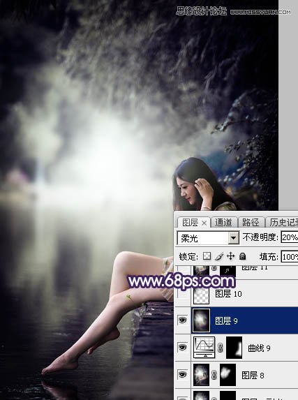 Photoshop调出河边女孩冷色LOMO风格效果,PS教程