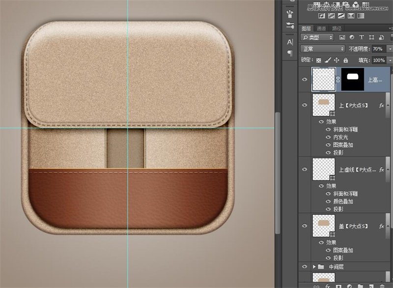 Photoshop绘制皮革纹理风格的APP图标教程,PS教程,素材中国网