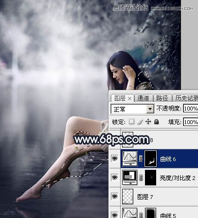 Photoshop调出河边女孩暗冷色艺术效果,PS教程,素材中国网