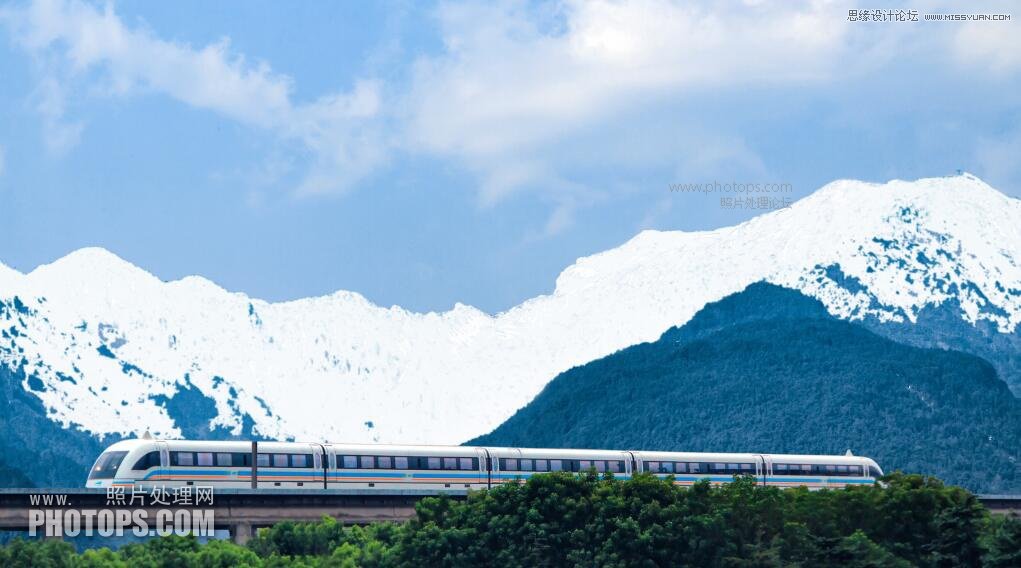 Photoshop给山峰添加逼真的雪景效果图,PS教程,素材中国网