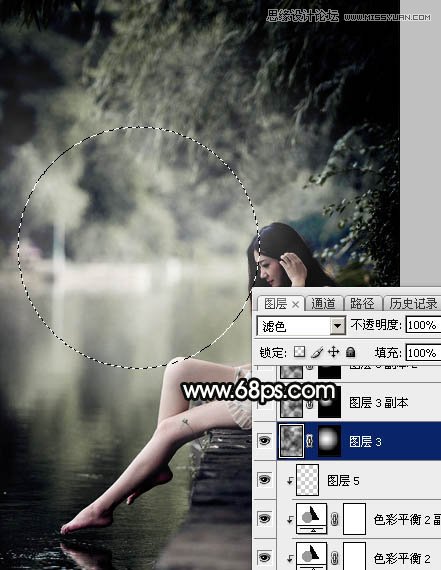 Photoshop调出河边美女暗色LOMO效果,PS教程,素材中国网