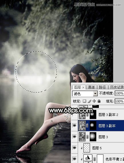 Photoshop调出河边美女暗色LOMO效果,PS教程,素材中国网