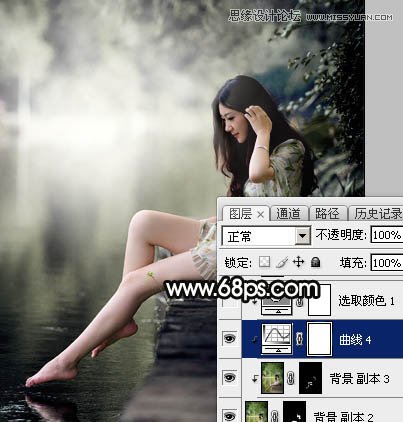 Photoshop调出河边美女暗色LOMO效果,PS教程,素材中国网