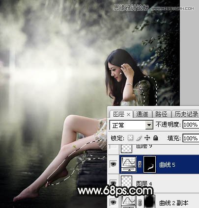 Photoshop调出河边美女暗色LOMO效果,PS教程,素材中国网