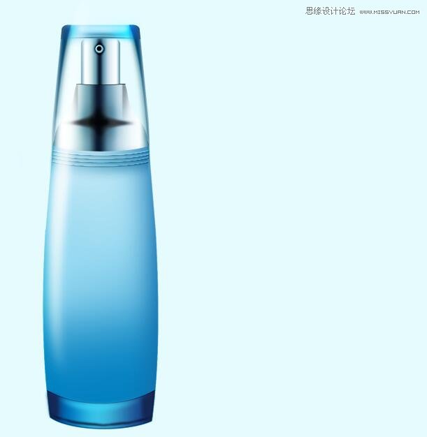 Photoshop绘制蓝色风格的化妆品包装瓶-设计经