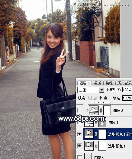 Photoshop给街边美女添加日系黄昏效果图,PS教程,素材中国网