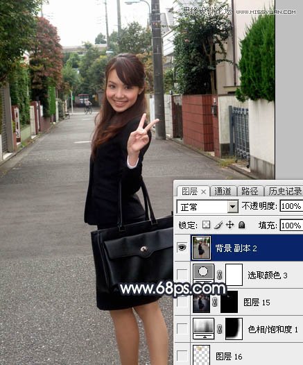 Photoshop给街边美女添加日系黄昏效果图,PS教程,素材中国网