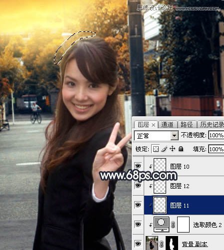 Photoshop给街边美女添加日系黄昏效果图,PS教程,素材中国网