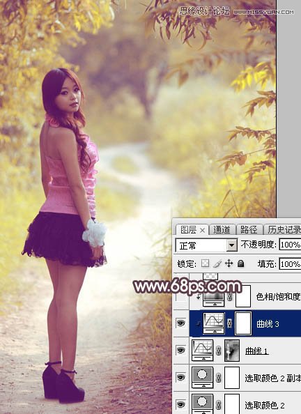 Photoshop调出公园女孩秋季暖色艺术效果,PS教程,素材中国网