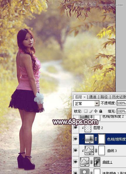 Photoshop调出公园女孩秋季暖色艺术效果,PS教程,素材中国网