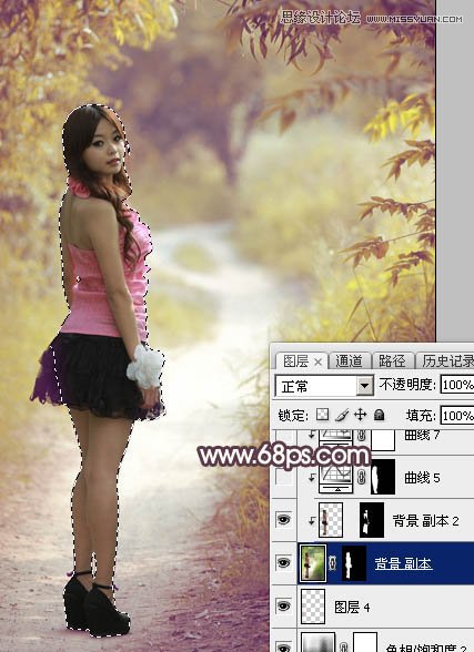 Photoshop调出公园女孩秋季暖色艺术效果,PS教程,素材中国网