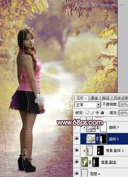 Photoshop调出公园女孩秋季暖色艺术效果,PS教程,素材中国网