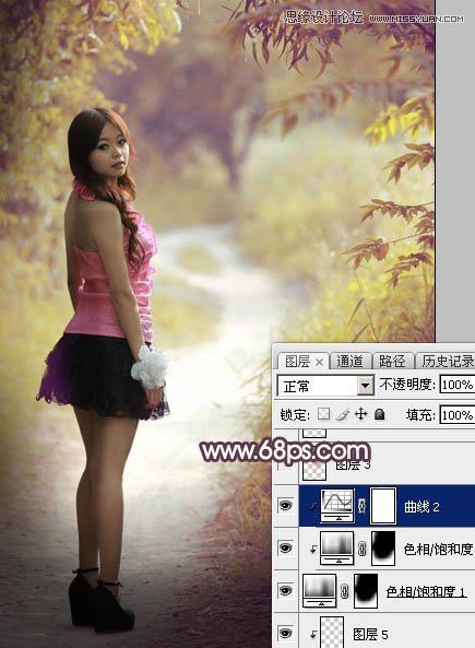 Photoshop调出公园女孩秋季暖色艺术效果,PS教程,素材中国网