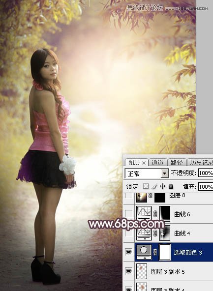 Photoshop调出公园女孩秋季暖色艺术效果,PS教程,素材中国网