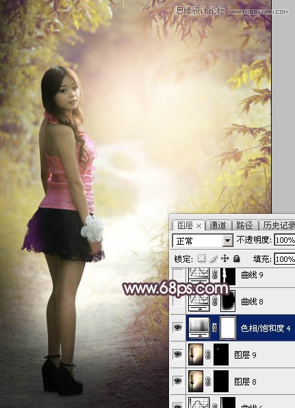 Photoshop调出公园女孩秋季暖色艺术效果,PS教程,素材中国网