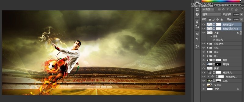 Photoshop合成激情四射的体育海报教程,PS教程,素材中国网