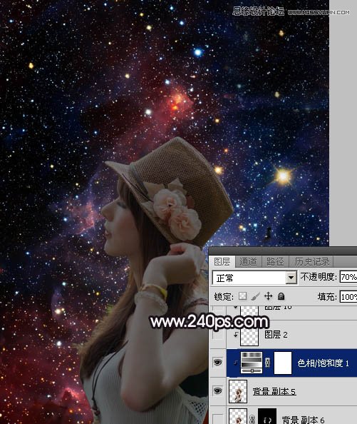 Photoshop制作创意风格的星空人像效果教程,PS教程,素材中国网