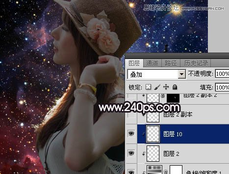 Photoshop制作创意风格的星空人像效果教程,PS教程,素材中国网