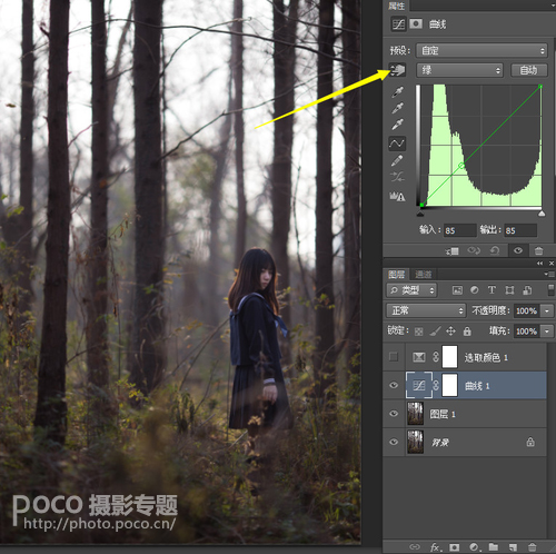 Photoshop给森林人像添加甜美的逆光效果,PS教程,素材中国网