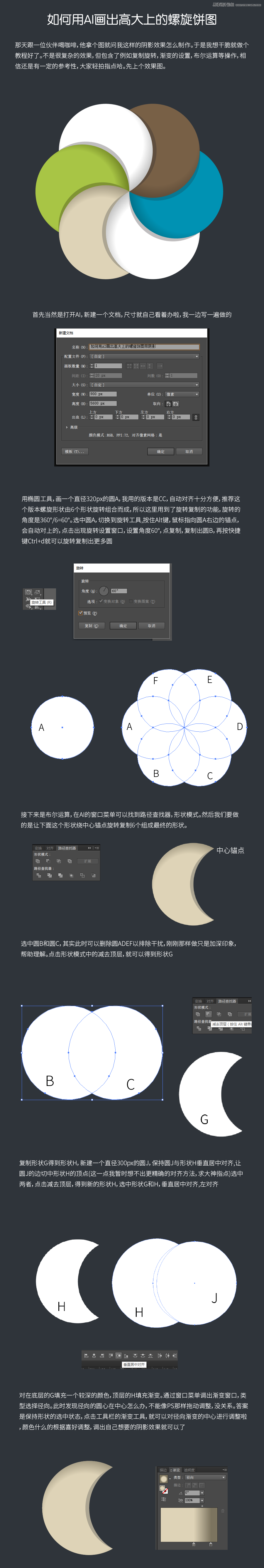 Illustrator绘制高大上的螺旋饼图效果,PS教程,素材中国网