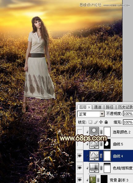 Photoshop给外景欧美人像添加夕阳美景效果,PS教程,素材中国网