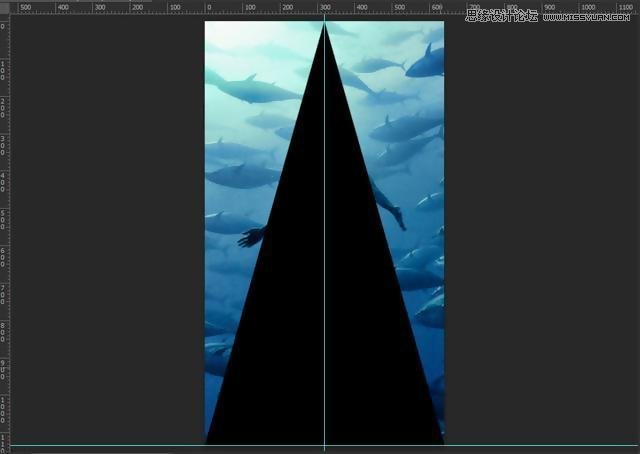 Photoshop给水下人像添加三角射线效果图,PS教程,素材中国网