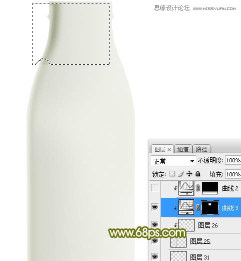 Photoshop绘制玻璃光泽的牛奶瓶子教程,PS教程,素材中国网